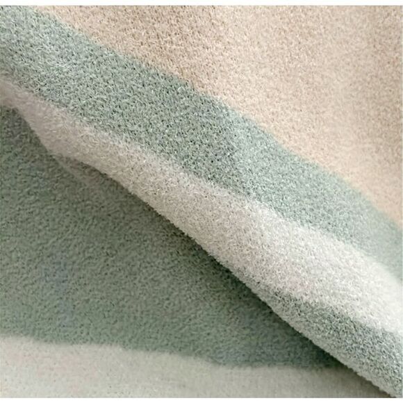 Barefoot Dreams CozyChic Ultra Lite Ocean Breeze Poncho Pink Multi-Stripe O/S Nw - Picture 5 of 6